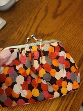 Vera Bradley Quilted Floral Kiss-Lock Coin Purse - Pink, Orange, Yellow, Black